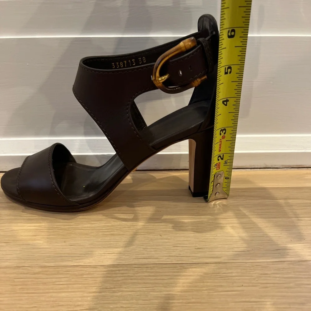 Cocoa Brown Lifford Gucci Ankle Buckle Sandal Heels [Size 8]